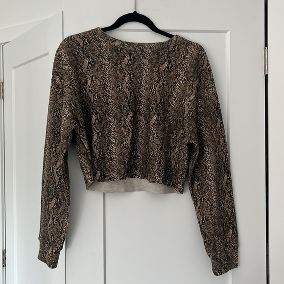 Zara Snakeskin Cropped Swearer Size S - Picture 2 of 6